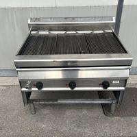 Griglia a gas-grillvapor-fry top in inox da 1200