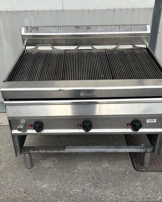 Griglia a gas-grillvapor-fry top in inox da 1200