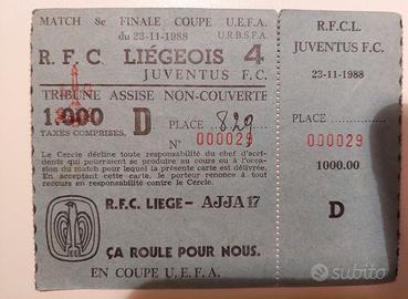 Biglietto stadio RFC Liege- Juventus 1988
