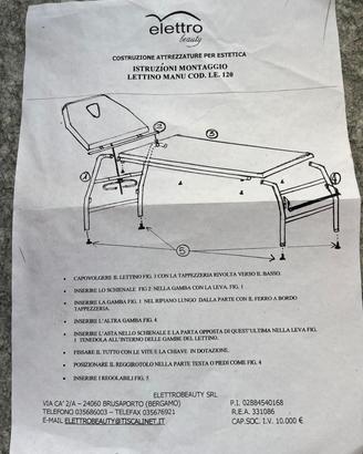 Letto massaggi professionale Elettro Beauty