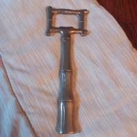 Apri bottiglie vintage design bambù cromato