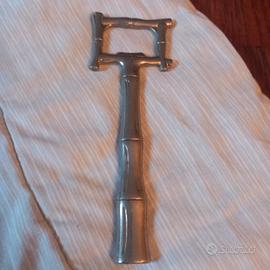 Apri bottiglie vintage design bambù cromato