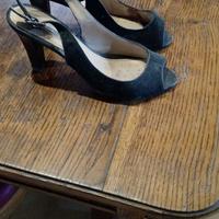 Sandali Eleganti Scamosciati Neri con Tacco 8cm -