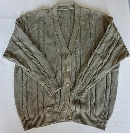 Cardigan cotone verde oliva donna tg.XL
