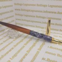 Penna sfera Wood And Blue Skay Celluloid Ballpoint