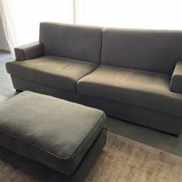 Divano 3 posti in tessuto grigio