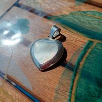 Ciondolo cuore in argento 925 madreperla.