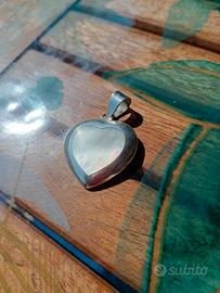 Ciondolo cuore in argento 925 madreperla.