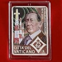 Moneta 25€ Marconi Annivrer. Vaticano argento 2024