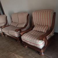 Divano + 2 poltrone stile  rustico