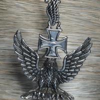 Ciondolo aquila in acciaio con catenina