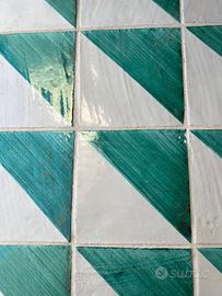 Maioliche vela verde 20x20 artigianato siciliano
