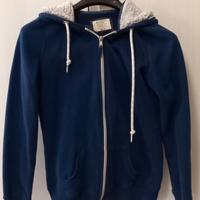 felpa blu Alcott con zip, cappuccio e tasche 