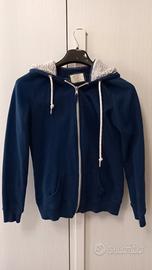 felpa blu Alcott con zip, cappuccio e tasche 