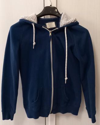 felpa blu Alcott con zip, cappuccio e tasche 
