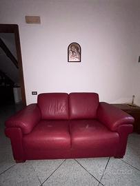 Divano due posti in vera pelle