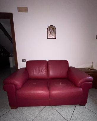 Divano due posti in vera pelle