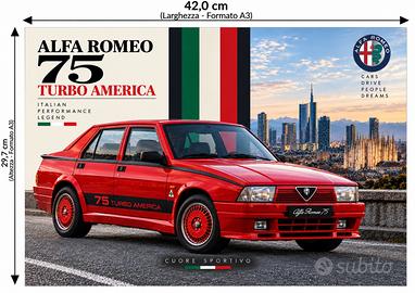 Poster Alfa Romeo 75 Turbo America