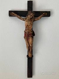 Crecefisso antico legno e gesso