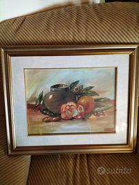 quadro olio su tela natura morta 