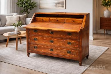 Antico cassettone con ribalta Luigi XVI