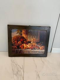 quadro vintage con stampa di frutta 47x37