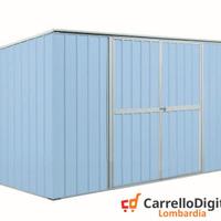 Casetta giardino in Acciaio 345x186cm azzurro