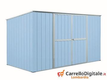 Casetta giardino in Acciaio 345x186cm azzurro