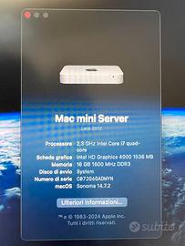 Mac Mini late 2012 (Server), I7@2,3GHz, 2 HDD