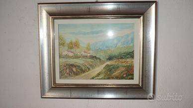 Quadro tecnica olio su tela " Colline a Tarcento "