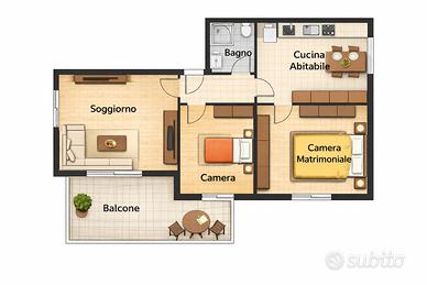 Trilocale in zona ben collegata