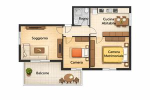 Trilocale in zona ben collegata