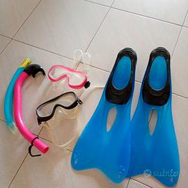 maschera immersione,pinne N 35/36, boccagli in set