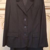 Tailleur elegante gessato blu