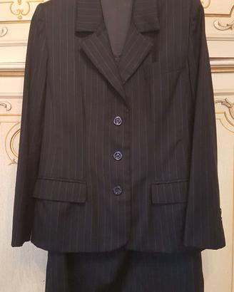 Tailleur elegante gessato blu