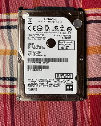 Hard disk hitachi 750 gb 2,5”