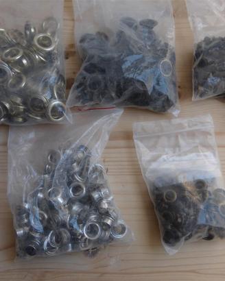 Lotto 500 Occhielli varie misure, nuovi