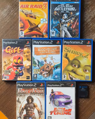 ps2 - 7 giochi + memory card 8mb
