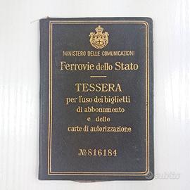 Rara tessera delle Ferrovie dello Stato Gobbato