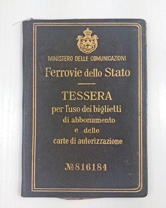 Rara tessera delle Ferrovie dello Stato Gobbato