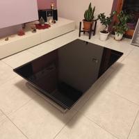 Tavolino estensibile T115 cristallo nero lucido