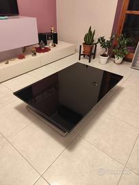 Tavolino estensibile T115 cristallo nero lucido