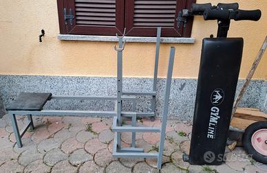 panca addominali più panca pesi.