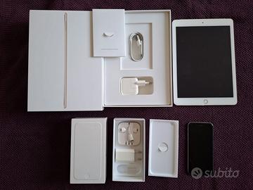 iPhone 6 Silver + iPad Air 2 Gold + accessori