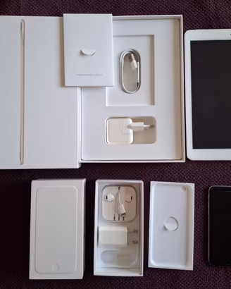 iPhone 6 Silver + iPad Air 2 Gold + accessori