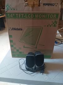 Monitor PC LCD olidata 14 e coppia casse 