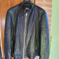 giubbino pelle nera Replay XL