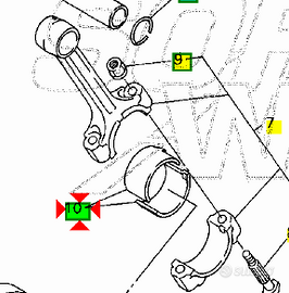 -Bronzina testa di biella Yamaha R6 5SL116563000