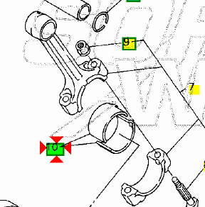 -Bronzina testa di biella Yamaha R6 5SL116563000