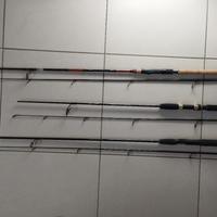 3 Canne da spinning , 3 canne da carpfishing 